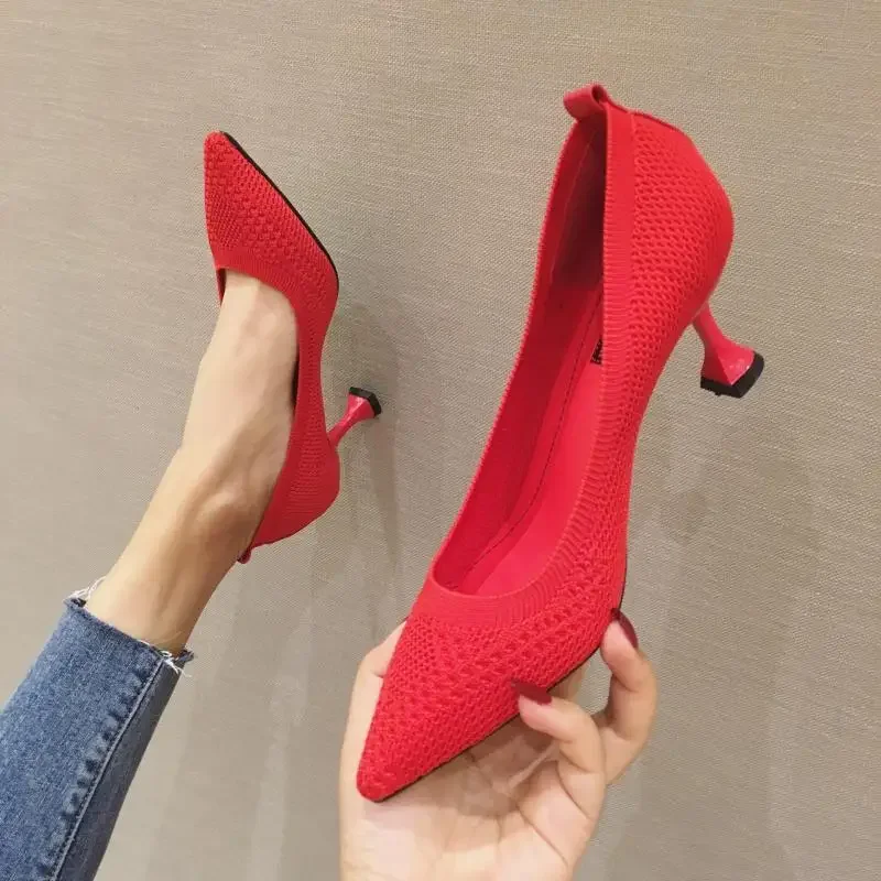 Women Pumps Summer Shoes Thin High Heels Sexy Pointed Toe Slip-on Wedding Party Brand Fashion Shoes For Lady Female Mujer