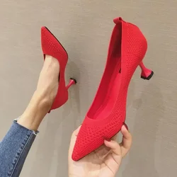 Décolleté da donna scarpe estive tacchi alti sottili Sexy scarpe a punta Slip-on per feste di matrimonio scarpe moda di marca per signora donna Mujer