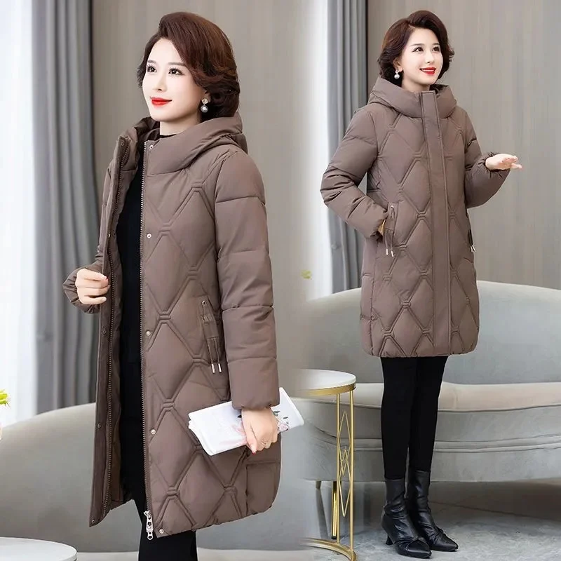 2023 New Snow Wear Winter Coat for Women Down Jacket Warm Thicken Casual Loose Hooded Winter Jacket Long Parkas Overcoat