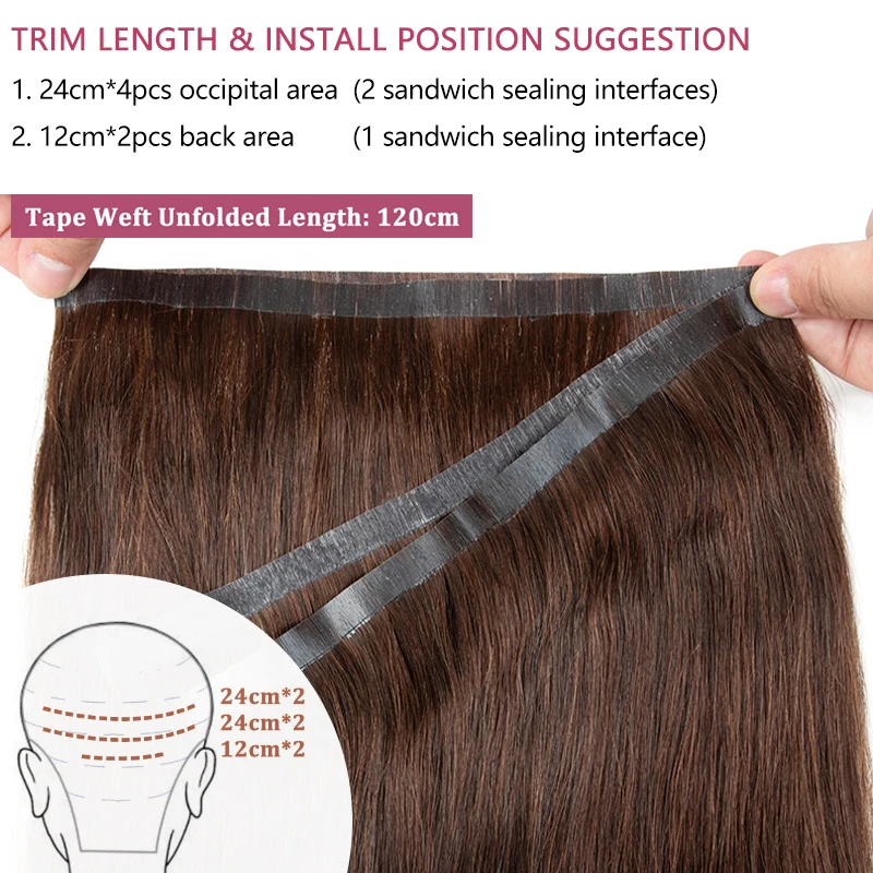 Sin pegamento costuras invisibles PU extensiones de cabello humano suave piel amigable material ligero 16 pulgadas 40g mechones naturales para mujeres aumentando volumen y longitud 5