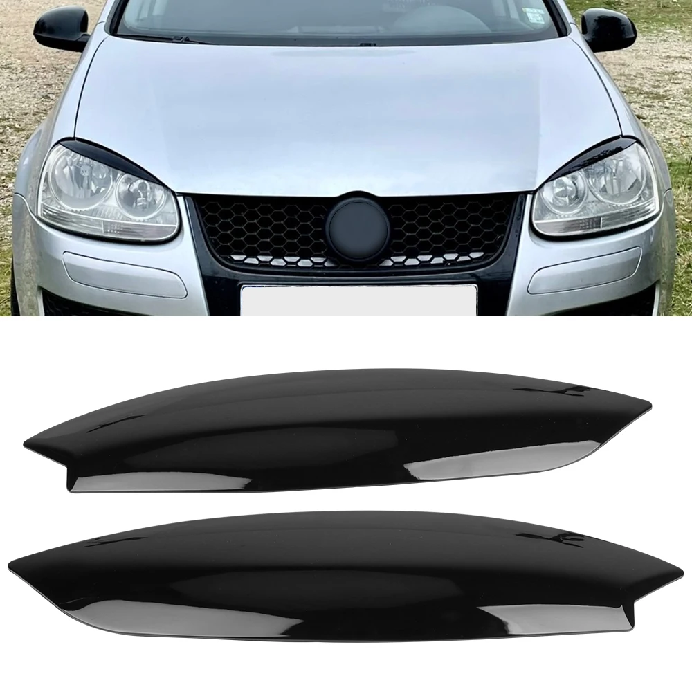 

For VW GOLF 5 MK5 GTI R 2005 2006 2007 Exterior Accessories Chrome 1 Pair For Volkswagen Headlights Eyebrow Eyelids Trim Cover