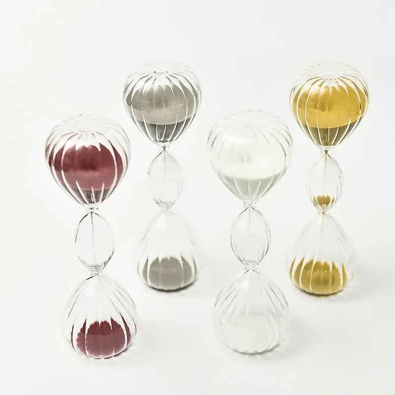 Creative Glass Three-layer Striped Hourglass sand Timer Personalized Nordic Home Decor Ornaments