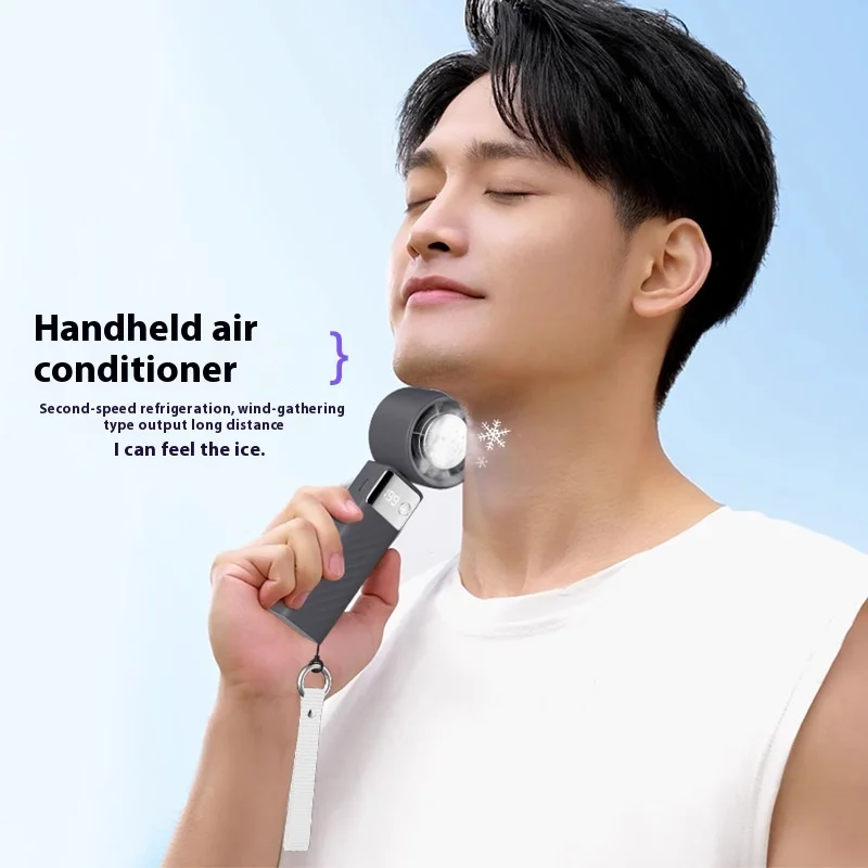 Ventilatore portatile a 199 velocità con raffreddamento a semiconduttore Design pieghevole Display HD Ventilatore esterno portatile per l'estate