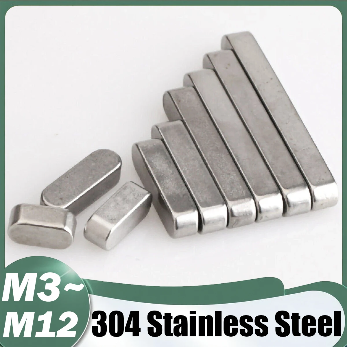 M3 M4 M5 M6 M8 M10 M12 304 A2-70 Stainless Steel Rectangle Round End Type A Parallel Flat Key Drive Shaft Roll Shaft Dowel Pin