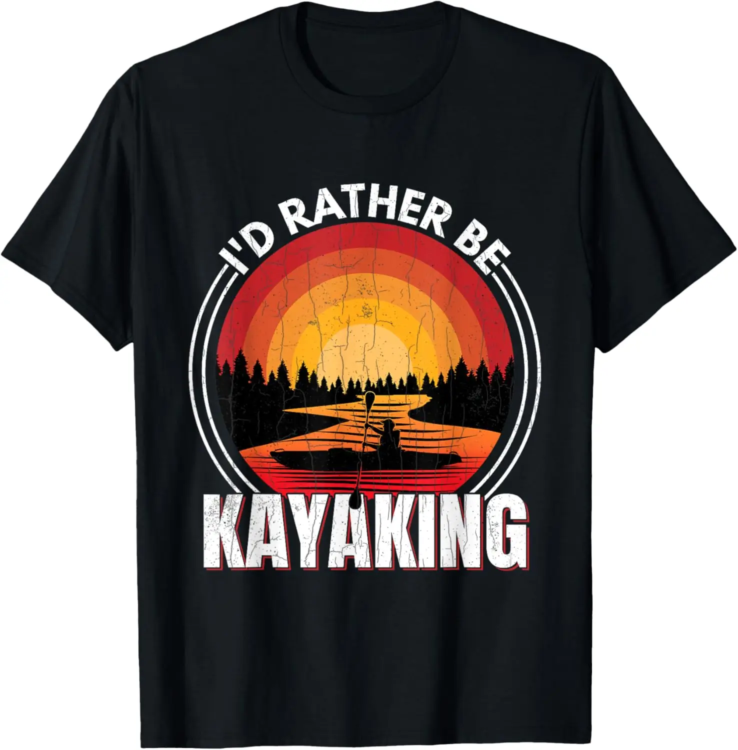 

I'd Rather Be Kayaking Funny Kayak Kayaker Boating Graphic T-Shirt