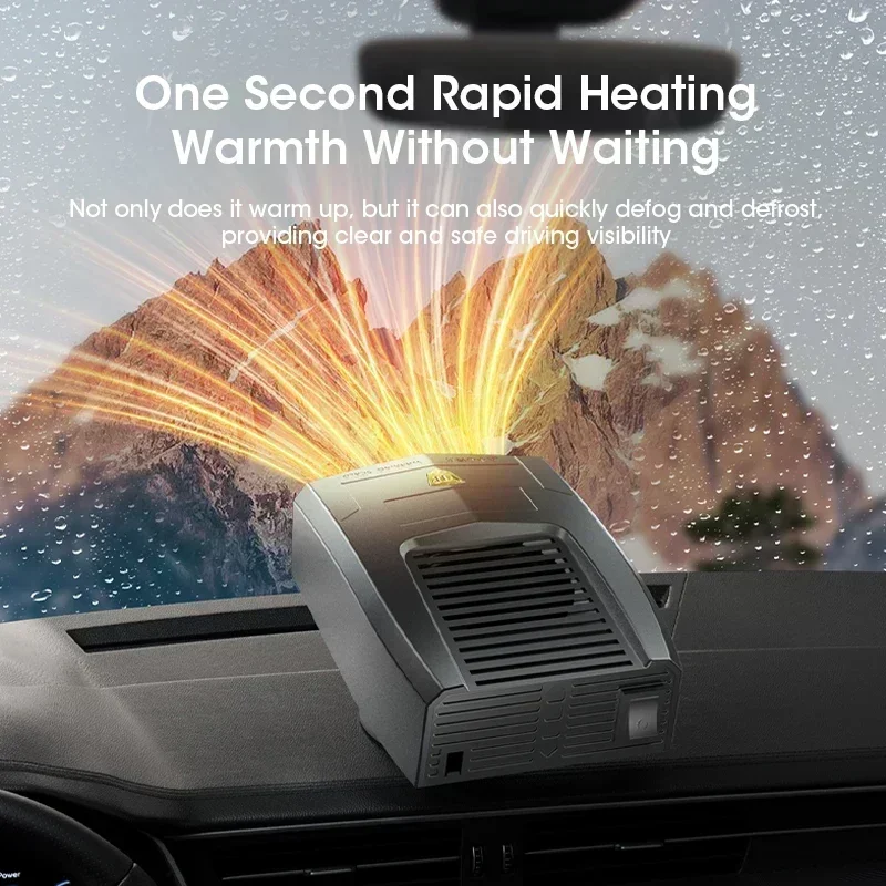 سخان سيارة محمول 12 فولت/24 فولت 150 وات، مزيل صقيع الزجاج الأمامي ومروحة ديميستر، تسخين كهربائي للاستخدام الشتوي للشاحنة مع التجفيف السريع