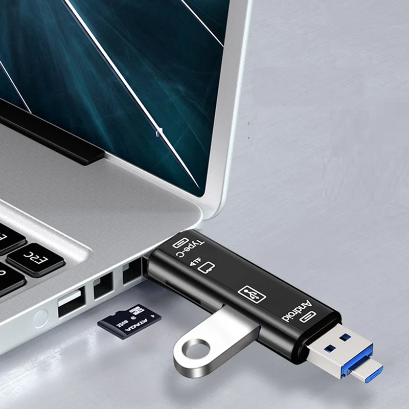 5 in 1 Type-C Card Reader USB 2.0 Micro USB SD TF Memory OTG Card Reader Android OTG Phone Computer TF Card Converter Adapter