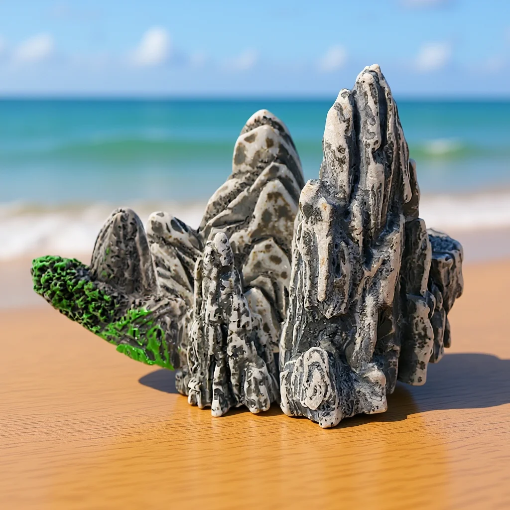 

Alipis Mini Rockery Accessories for Aquarium Zen Garden Realistic Resin Rocks Fish Tank Terrarium Decor 4Pcs Set