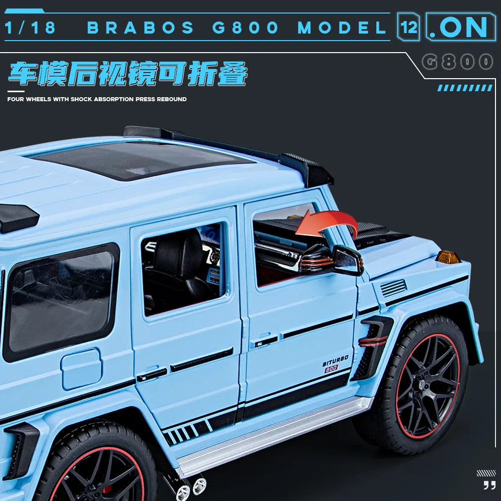 1:18 Mercedes Benz G800 High Simulation Diecast Metal Alloy Model Car Sound Light Pull Back Collection Kids Toy Gift