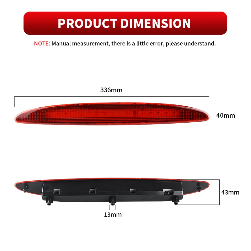 Red Smoke Black LED Third Rear High Level Brake Stop Light For Mini Cooper R50 R53 Base, S. 1.6L L4 - Gas 2001-2006 Accessories