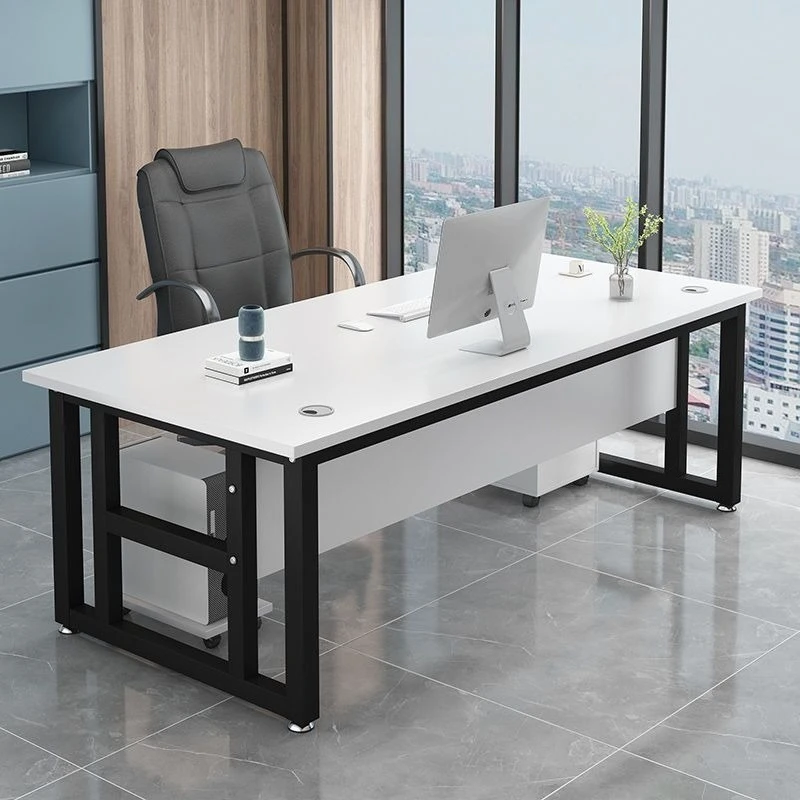 

Desk, simple boss table, simple and modern single desktop computer table, office table and chair combination