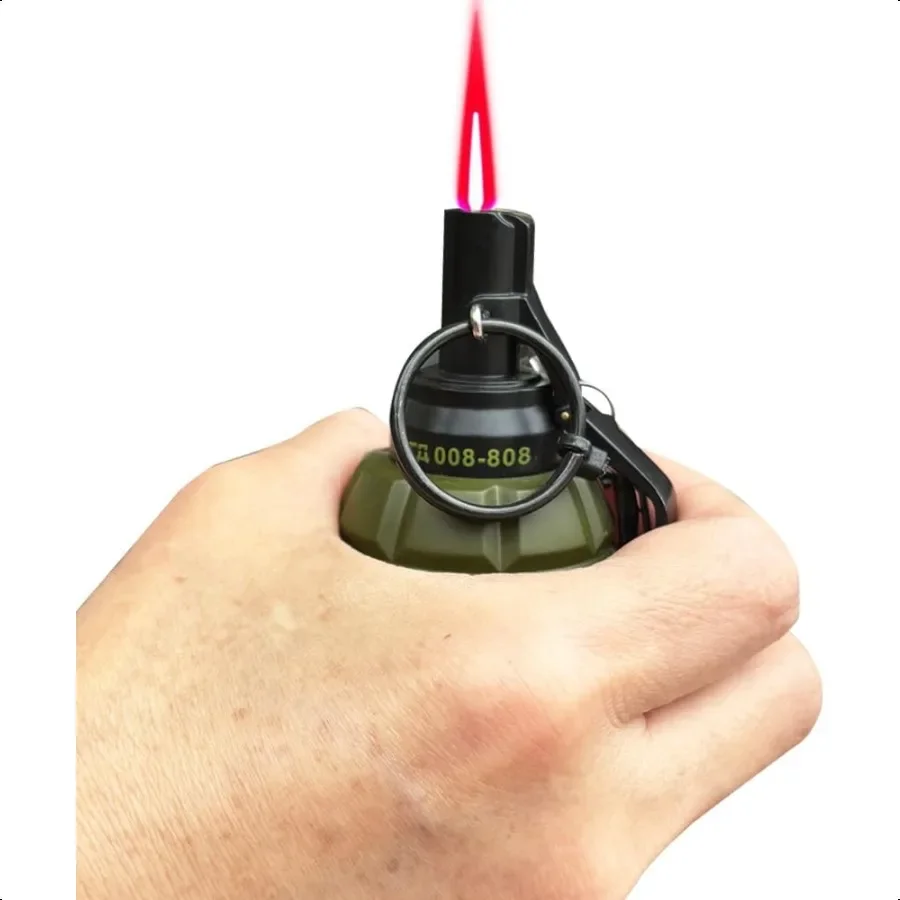 

Зеленая крутая зажигалка многоразового использования, бутановый реактивный факел, ветрозащитные зажигалки, регулируемые, для кемпинга, барбекю, кухни, на открытом воздухе W3