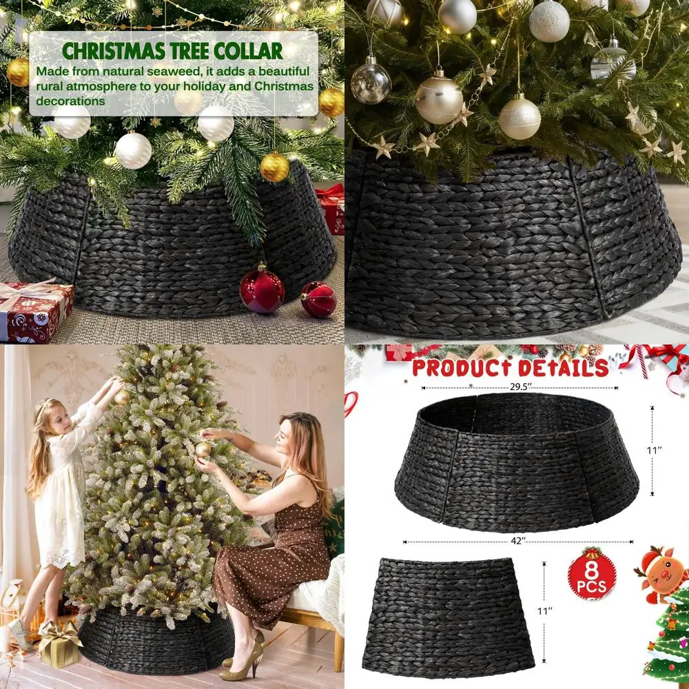 

Юбка для рождественской елки из ротанга в деревенском стиле 42 — крышка основания елки в стиле фермерского дома для праздничных украшений