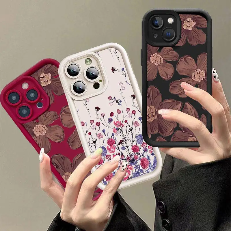 Luxury Flower Case for Realme C55 C53 C51 C67 C35 C30 C21Y C25Y C21 C11 C2011 C12 C15 C25 C20 12 Pro Plus 11 8 Soft Floral Cover