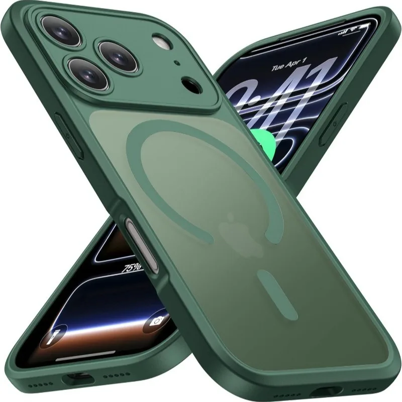 Coque de téléphone givrée de luxe pour iPhone 18 Pro Max 18 Pro 16 15 14 13 12 11 17 Pro Max, compatible Magsafe, coque magnétique transparente mate