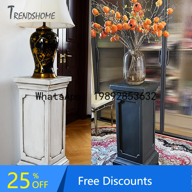Black Roman Column Display Stand European and American French Style Home Decoration Wedding Ornament