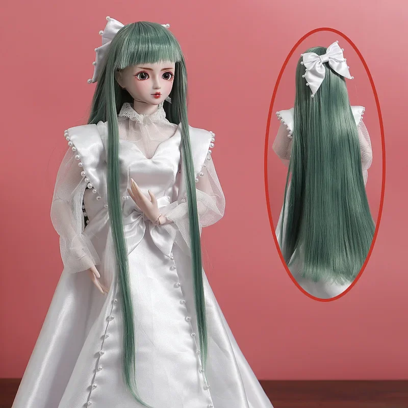 Chu Vi Vòng Đầu 21-23CM 1/3 Bjd Cho Búp Bê Phụ Kiện Nâu Dài Với Bangs Cho 60Cm Búp Bê bộ Tóc Giả Xoăn Đầm Đồ Chơi