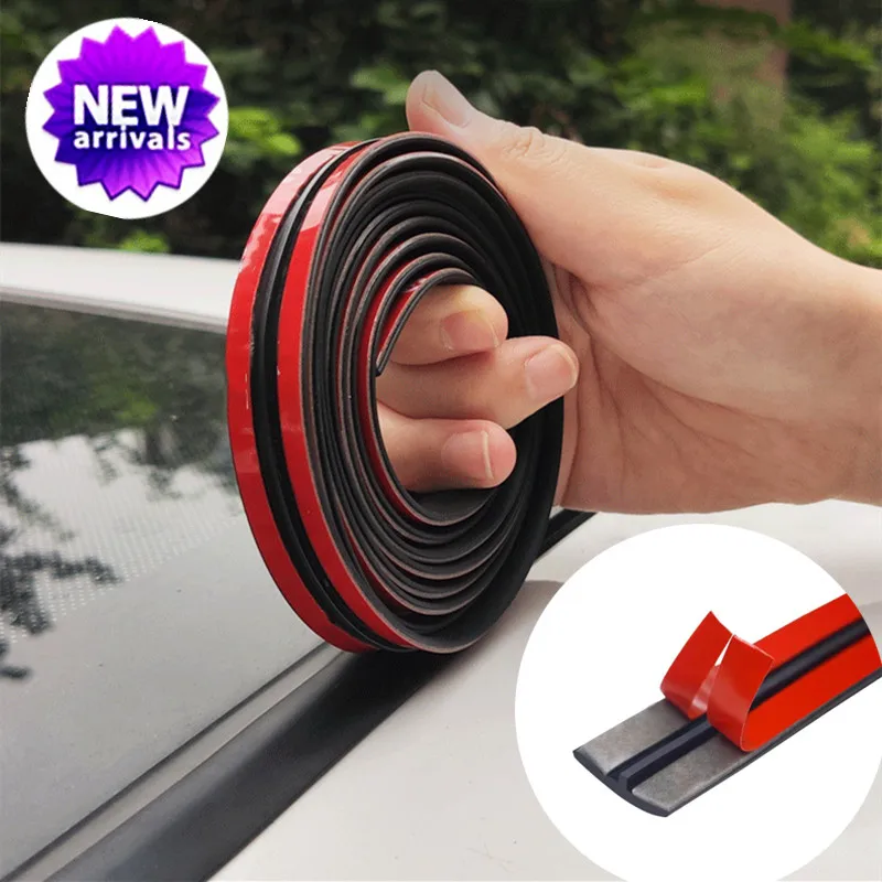 2M Car Seal Strip Rubber Weatherstrip Waterproof Auto Sunroof Window Gap Filler Soundproof Universal Car Weather Strip Sealing