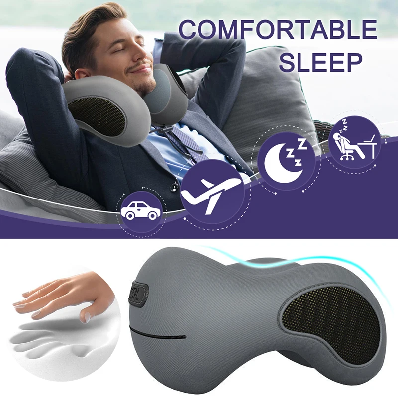 New U Shaped Neck Pillows Headrest Sleeping Pillow 100% Pure Memory Foam Soft Pillow for Lunch Break Travel Aircraft Accessories