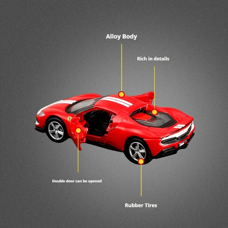 

In Stock1:64 Ferrari Sp3 458 599 Enzo F12 Model Small Collection Car Alloy Model Toy Gift Scene Decoration Classic And Exquisite