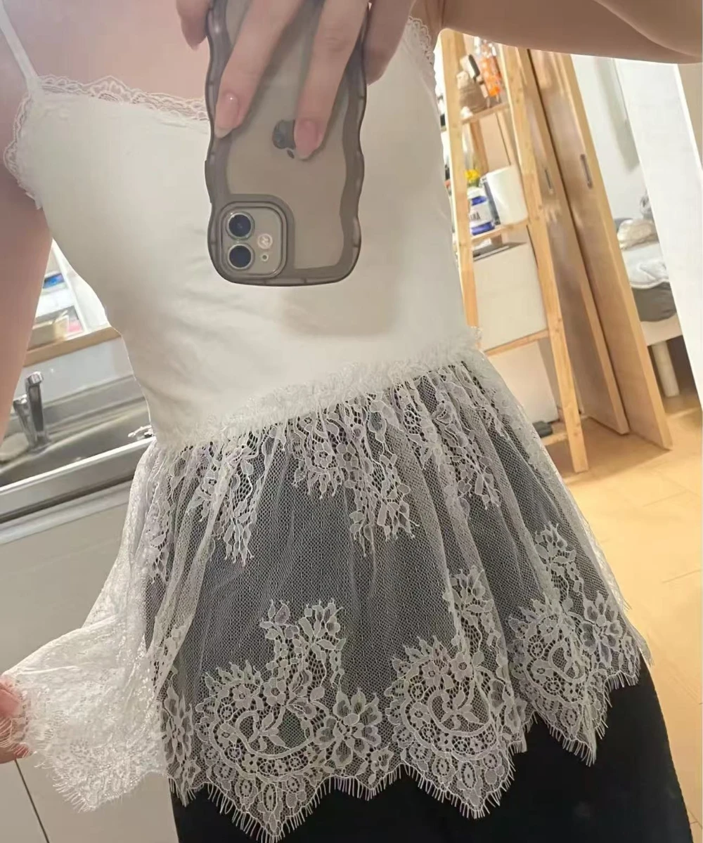 

European and American girls camisole lace vest sexy nightclub women's top slimming white underwear ladies with breast pads