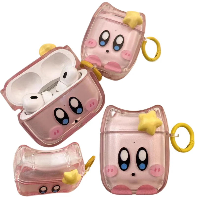 �y�Z�[�����zKirby Earphone Case for AirPods 1 2 3 Pro Wireless Bluetooth Headset TPU Protective Cover Cartoon Earphones Accessories Gifts