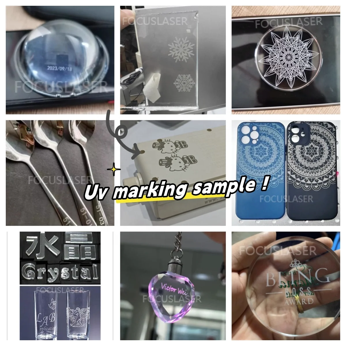 Multifunctional 355nm 5W UV  Marking Engraving Machine Glass Plastic Paper Cloth Wood Metal