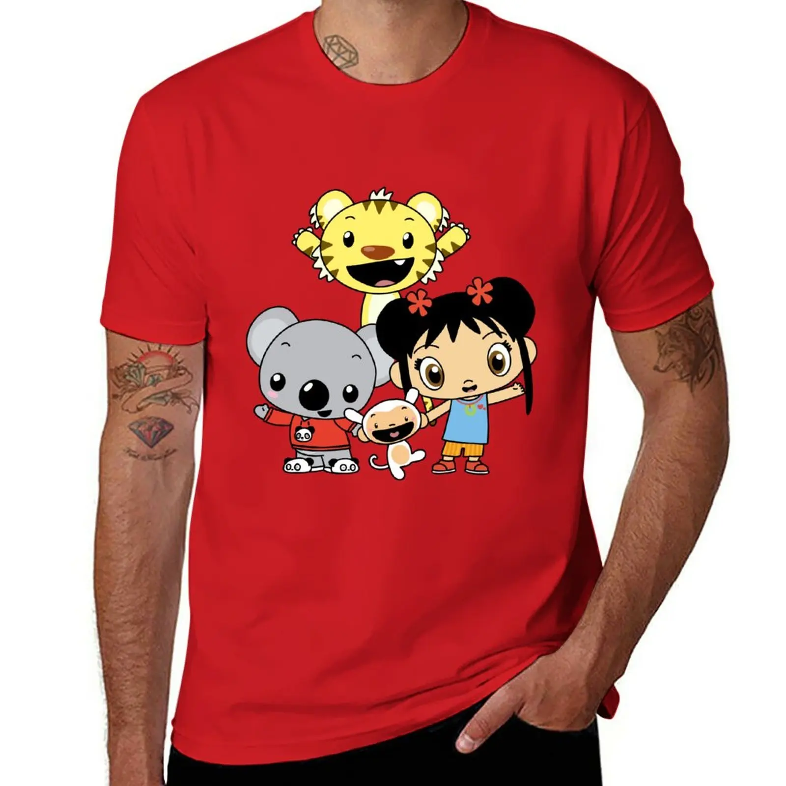 

New Ni Hao Kai Lan with Rintoo, Tolee, and Hoho T-Shirt anime clothes funny t shirts mens clothing