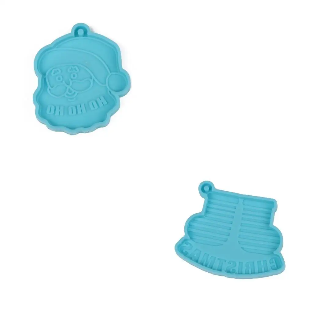 

9HJK Силиконовая плесень Рождественская Клаповая плесень с отверстием подвесной кулон DIY