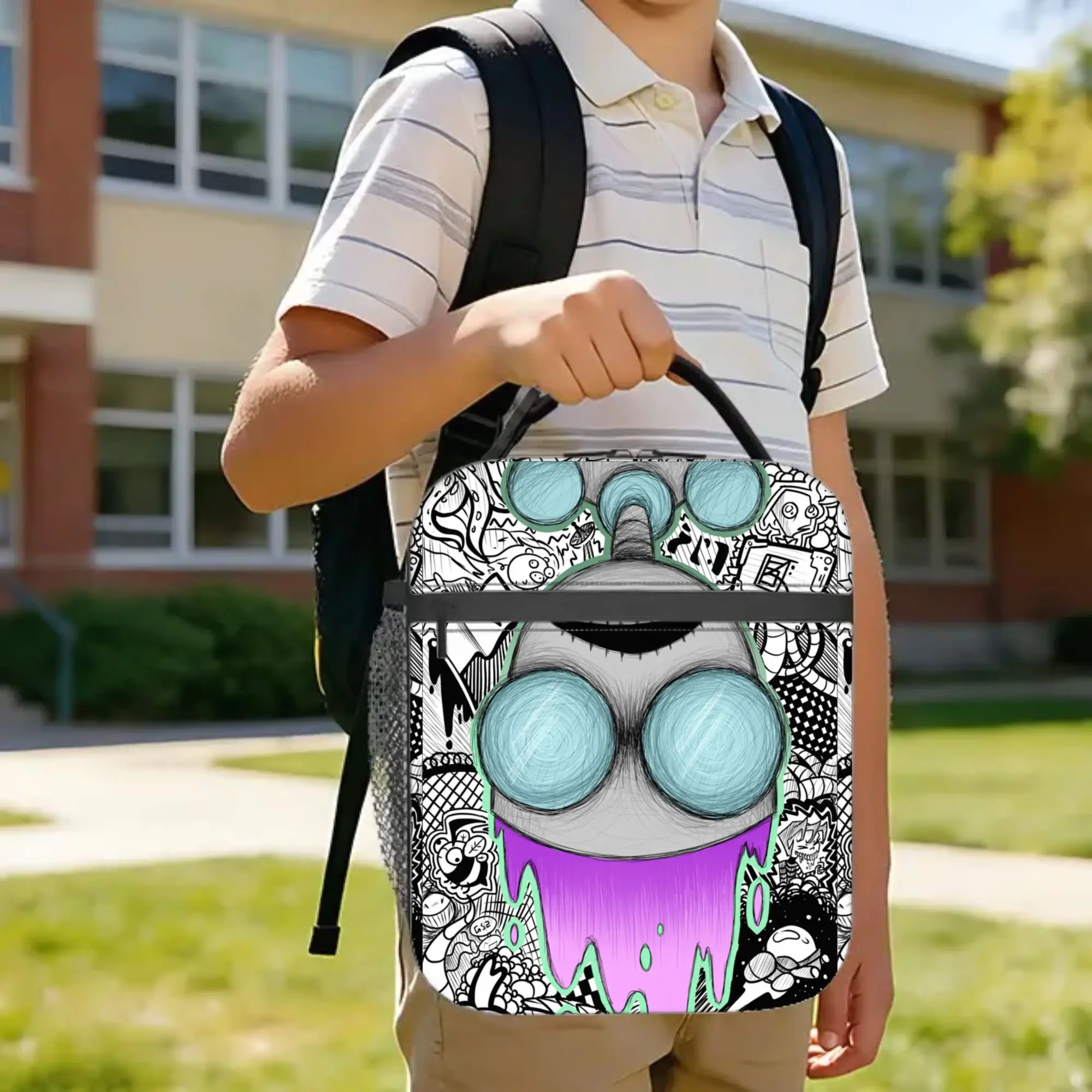 Invaders Zims Poster Insulated Lunch Bags Cooler Bag Reusable,Meal Container  Leakproof Tote Lunch Box Bento Pouch Beach  Travel