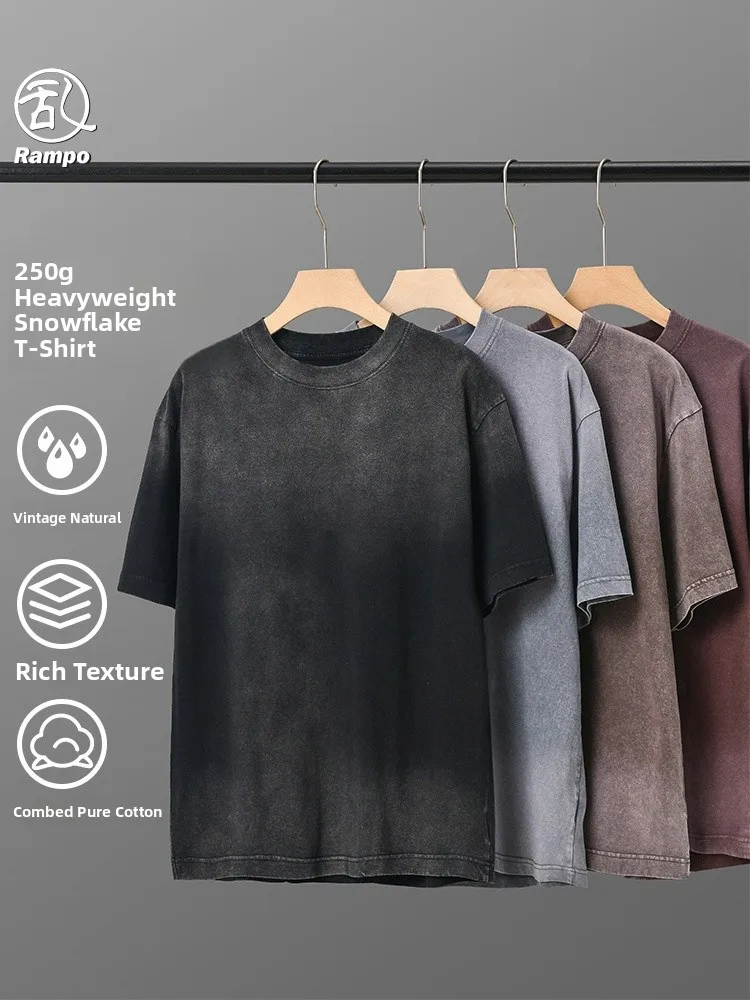 Waed Heavyweight Pure Cotton Men's T-irt ort Sve adual Loose Fit Base Layer irt Breathable Sweat Absorbent Summe...