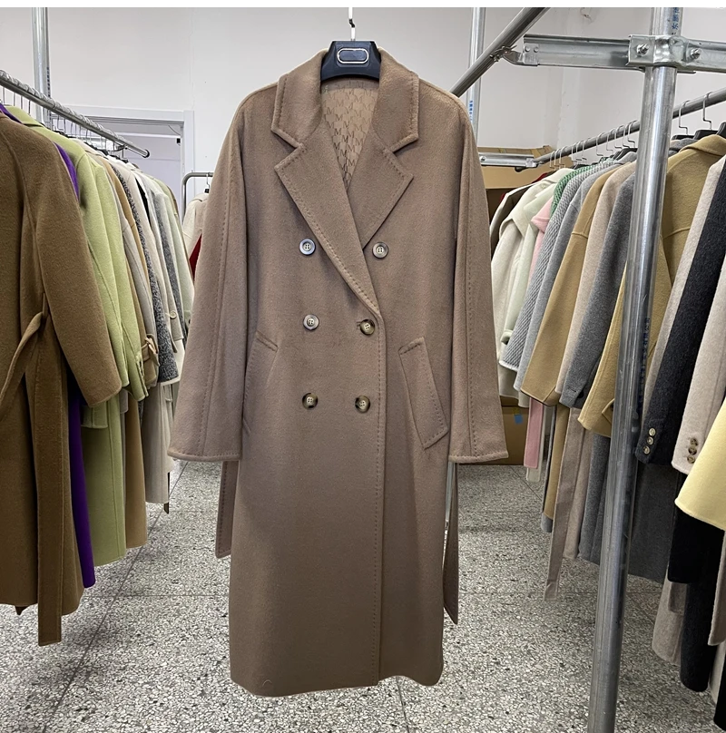 

Зимнее толстое теплое шерстяное женское пальто, 90% шерсть, кашемировое пальто с поясом, 101801, двусторонняя кашемировая куртка, женская роскошная Xlong
