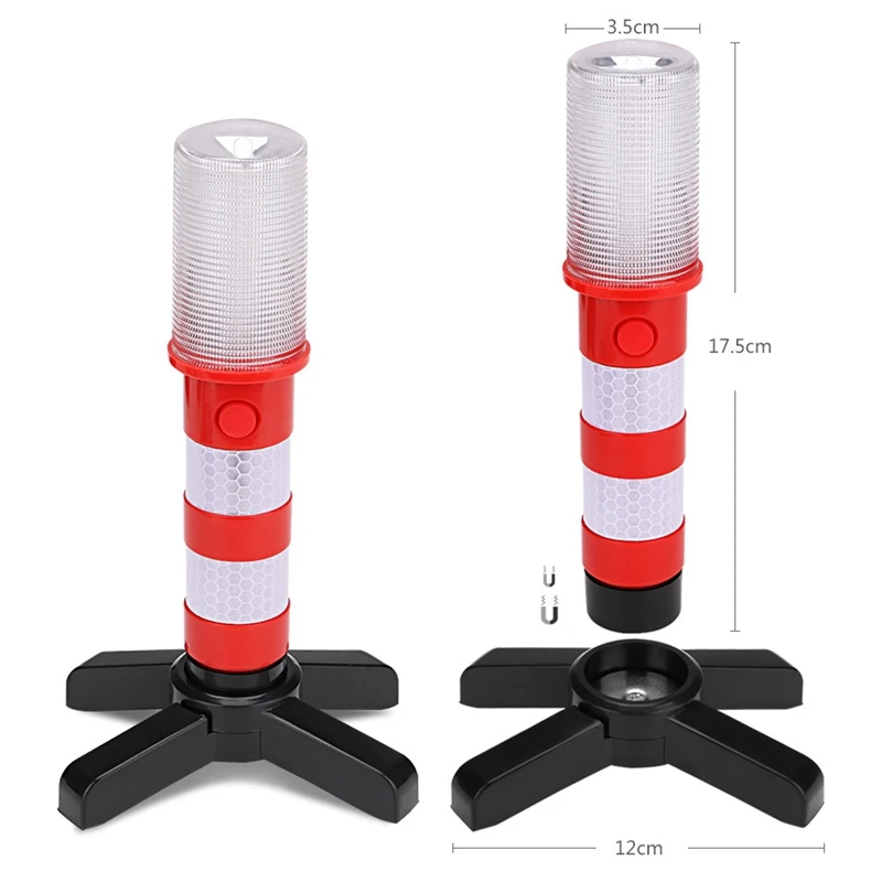 2Pcs LED Emergency Road Flash Flare Roadside Beacon Safety Strobe Warning Safety Light With Magnetic Base