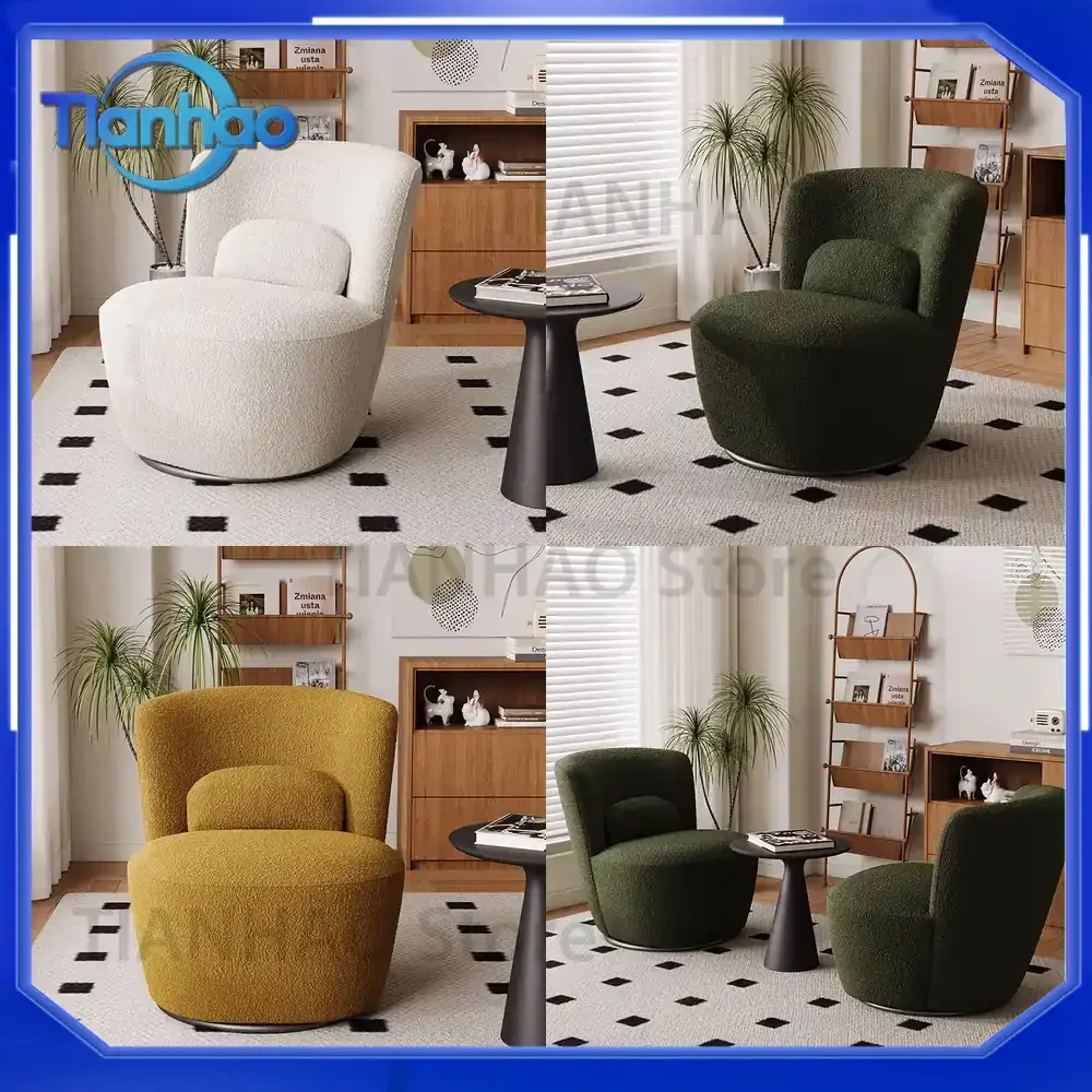 Rotating Single Sofa Chair for Small Spaces Living Room Bedroom Study Balcony Apartment Rental Home for Small Apartment