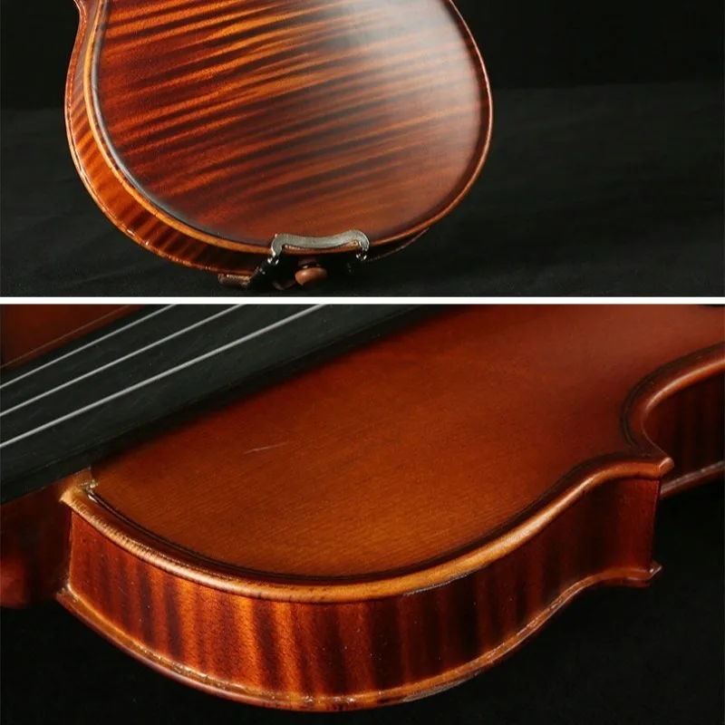 2026 New 4/4 3/4 1/2 1/4 1/8 Handmade Striped Violin  Dark Brown Flamed Wood Violin with  Case Bow  Accessories