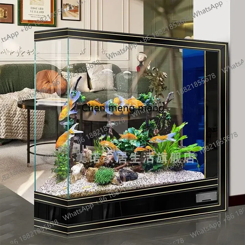 Super White Glass Family Fish Tank Living Room Home Fully Automatic Medium and Large Floor Landscaping