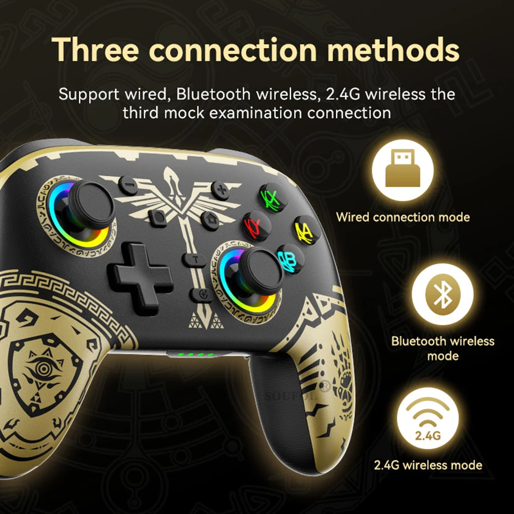 Blue-tooth Wireless For Switch Gamepads Controller Tears of the Kingdom Style Pro Joystick For NS OLED PC P4 P3 Game Console