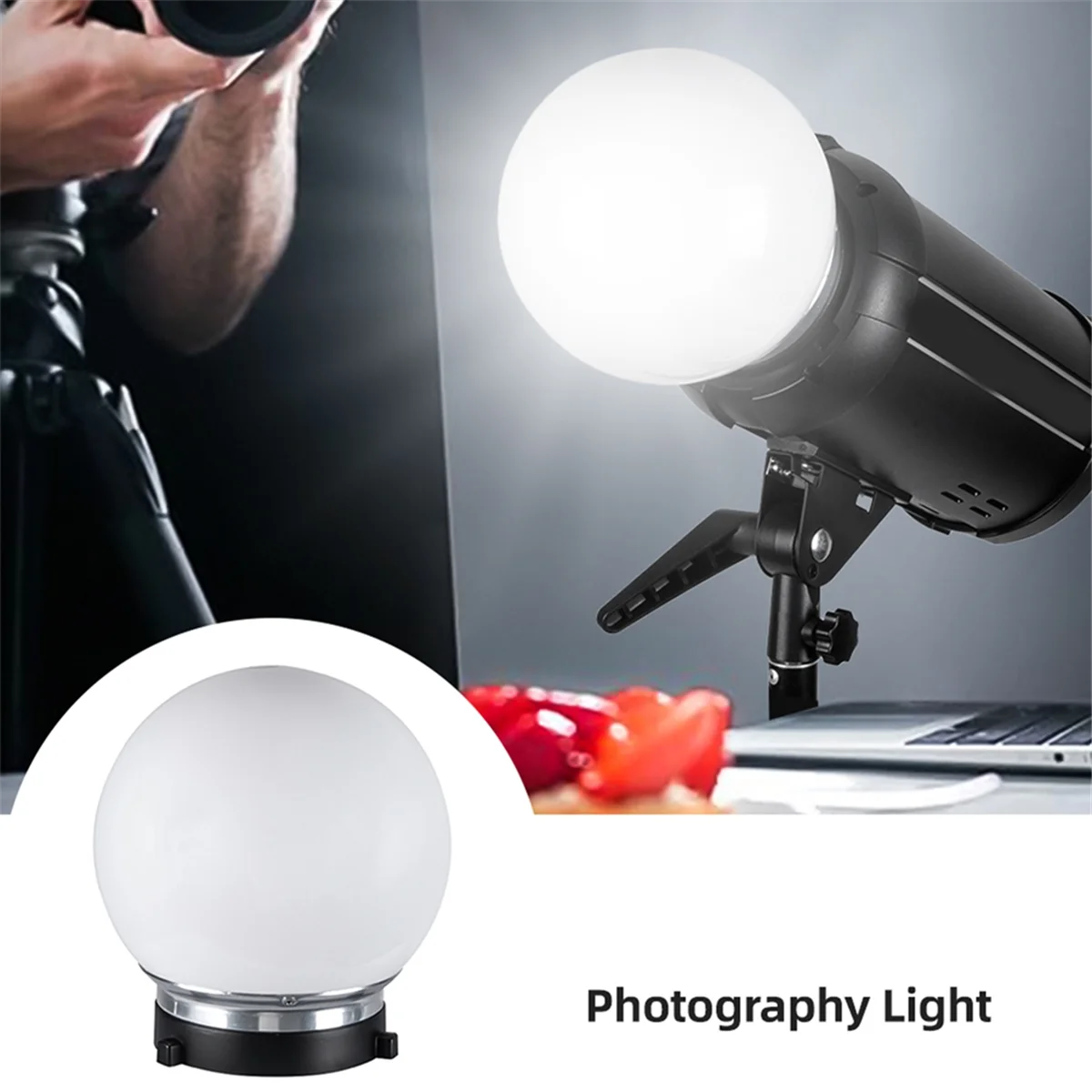 TCE 6インチ ソフトライトボール 写真撮影用 半透明ディフューザーボール フラッシュライト 広告アート写真用