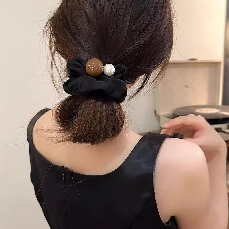 الحد الأدنى لؤلؤة Scrunchie الشعر Tie2025New العصابات الشعر المرنة النساء العلاقات الشعر الأنيقة عالية الجودة العصابات الشعر