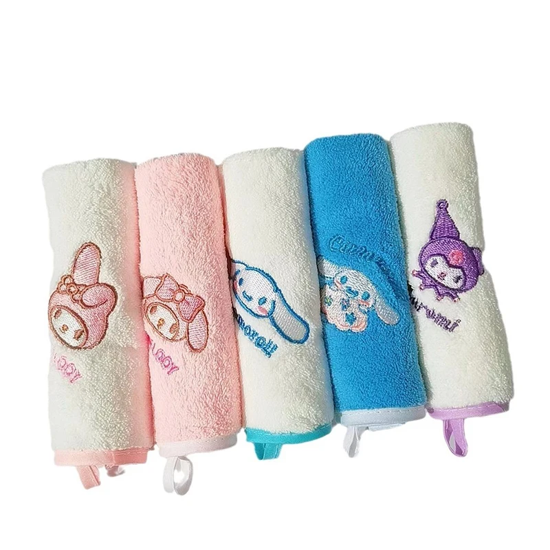 Kawaii Sanrio Kuromi My Melody Face Towel Girl Heart Cartoon Cute Cinnamoroll Anime Children Face Towel Coral Velvet Kid Gift