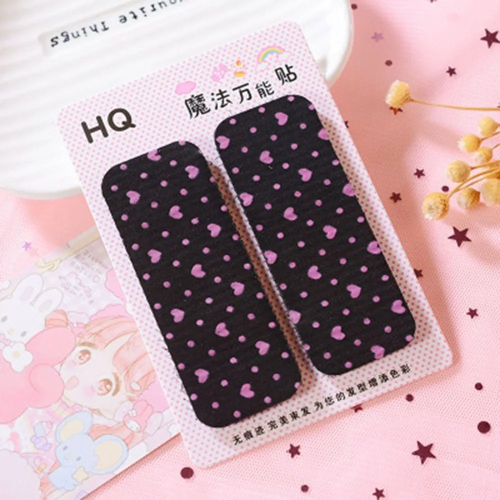 2pcs Fragmented Hair Magic Tape DIY Hair Clip Black Bangs Hair Patch Fashion Seamless Ponytail Patch Women Girl Hair Accessory