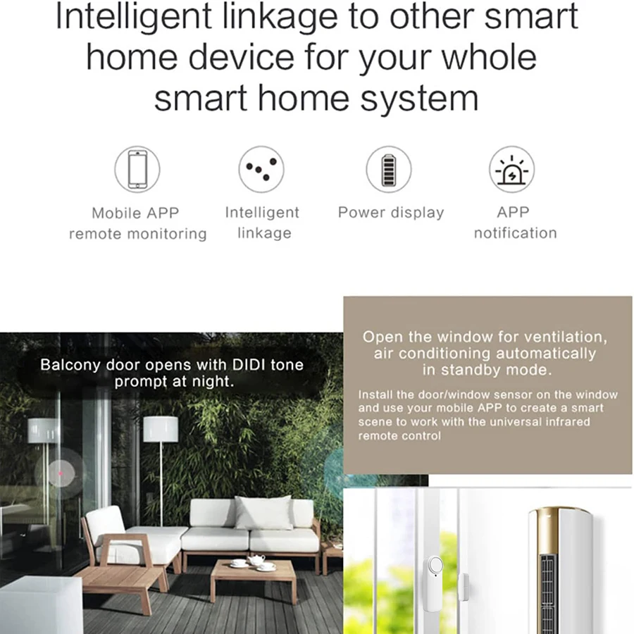 FARYLINK Smart Tür Sensor WiFi 100dB Sound Fenster Sensor Smart Leben Arm Unscharf Tür Sensor APP Alarm Alarm Tür Sensor tuya