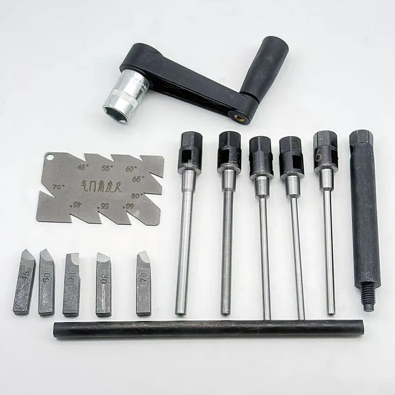 Valve Seat Reamer 5-8mm Shank, 30 ° 45 ° 60 ° 70 ° 90 ° Valve Seat Boring Tool, Automotive Engine Maintenance Tool