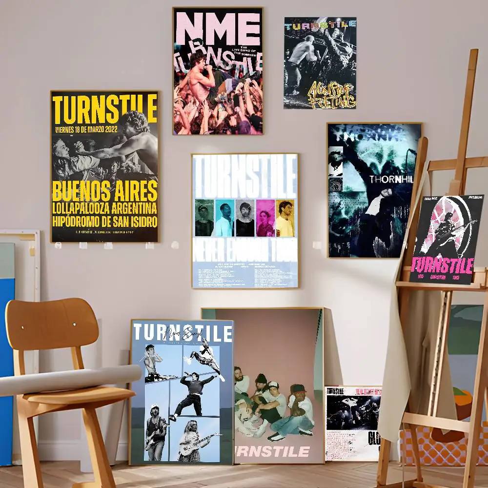 Music Band T-Turnstile Anime Posters Sticky HD Quality Wall Art Retro Posters for Home Kawaii Room Decor