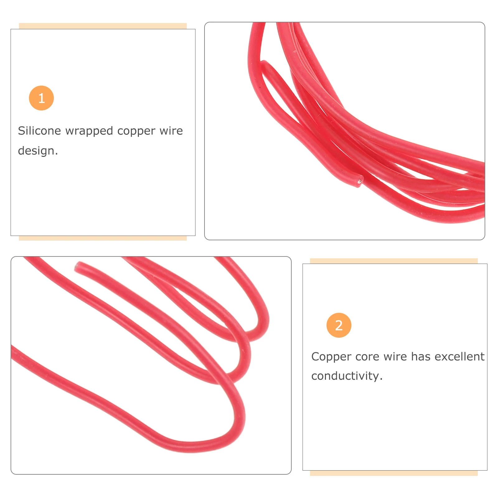 2Pcs 1m Electric Guitar Wiring Shielded Silicone Cable Copper Pickup Wire Easy Installation for Vintage Pickup Replacement