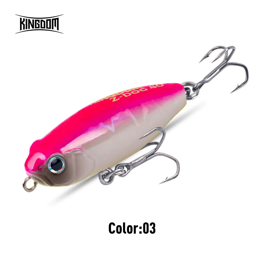 Kingdom Z-Dog Floating Pencil Angelköder 40 mm 3,2 g Stickbait Topwater Surface Walk The Dog Hard Baits Wobbler für Bass Pike