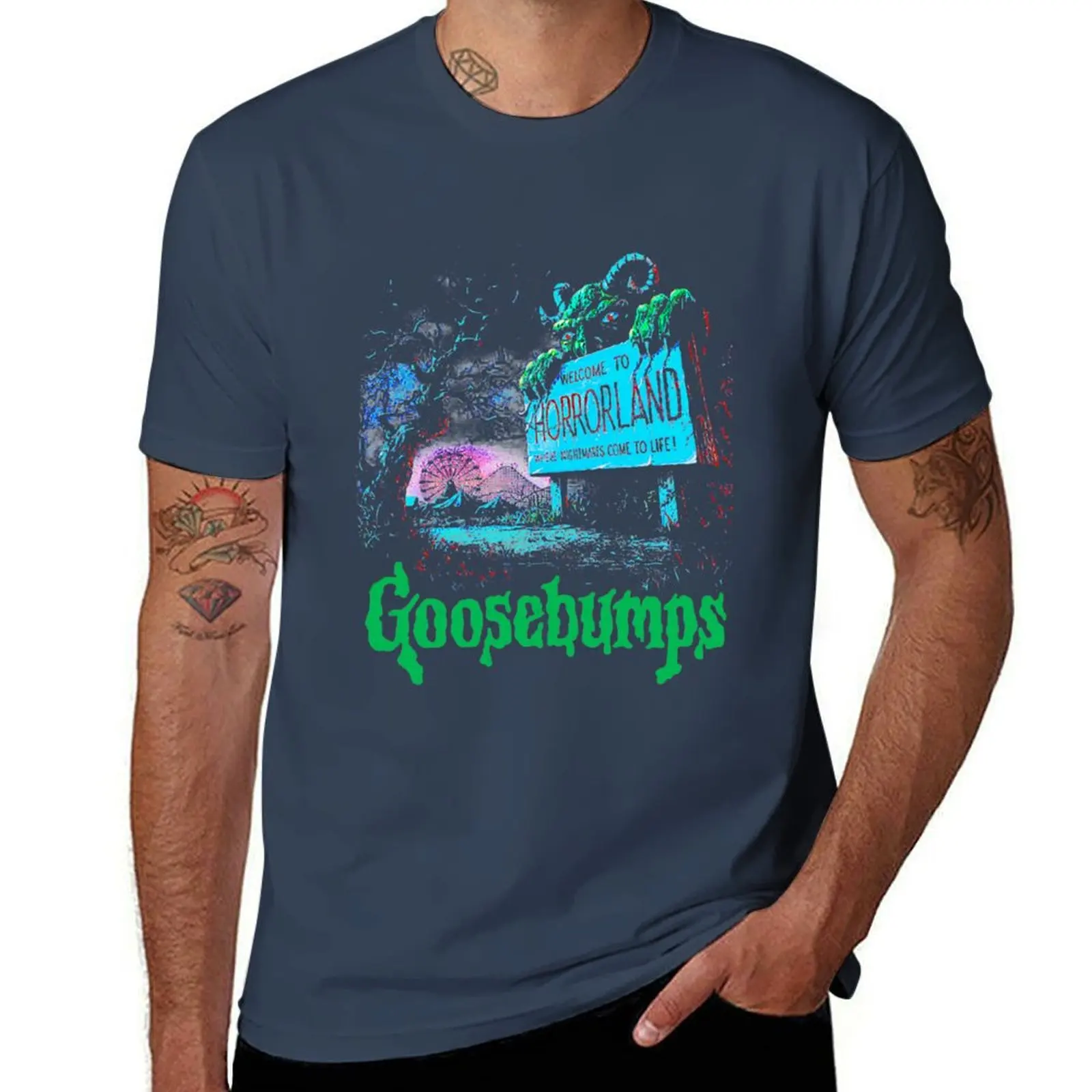 

Horror Goosebumps. Horrorland T-Shirt t shirts with prints man t shirts graphic t shirts for man graphic vintage T-Shirt