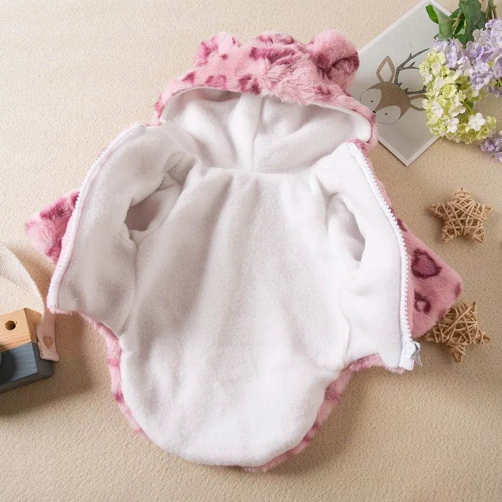 Modische Hundekleidung mit Leopardenmuster, warme, verdickte Fleece-Haustierjacke mit Kapuze, Teddy-Hundemantel, Hundemantel – Detail 8