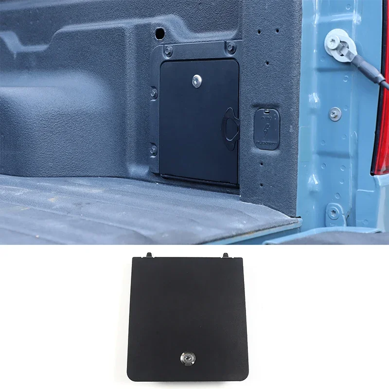 

For Ford Maverick 2022+ Car Cargo Box Side Storage Lock Cover Aluminum Alloy Auto Accessories