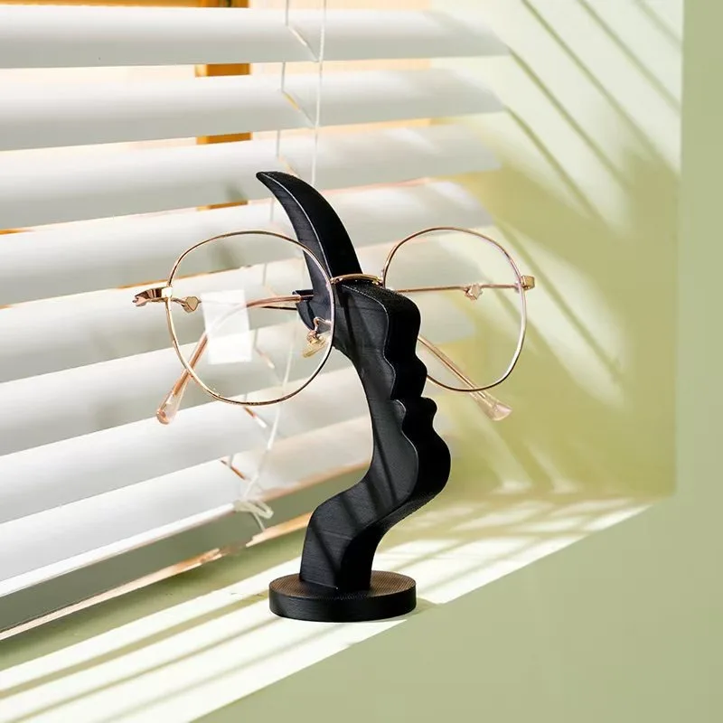 Curved Design Side-Face Shaped Eyeglass Holder Abstract Face Shaped Creative Artistic Eyewear Display Rack Practical Lightweight